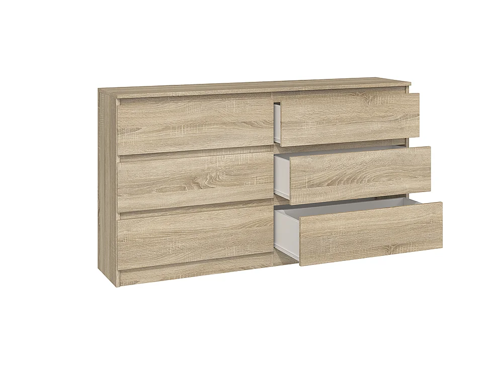 Ladekast  140 cm 6 lades licht eiken licht eiken