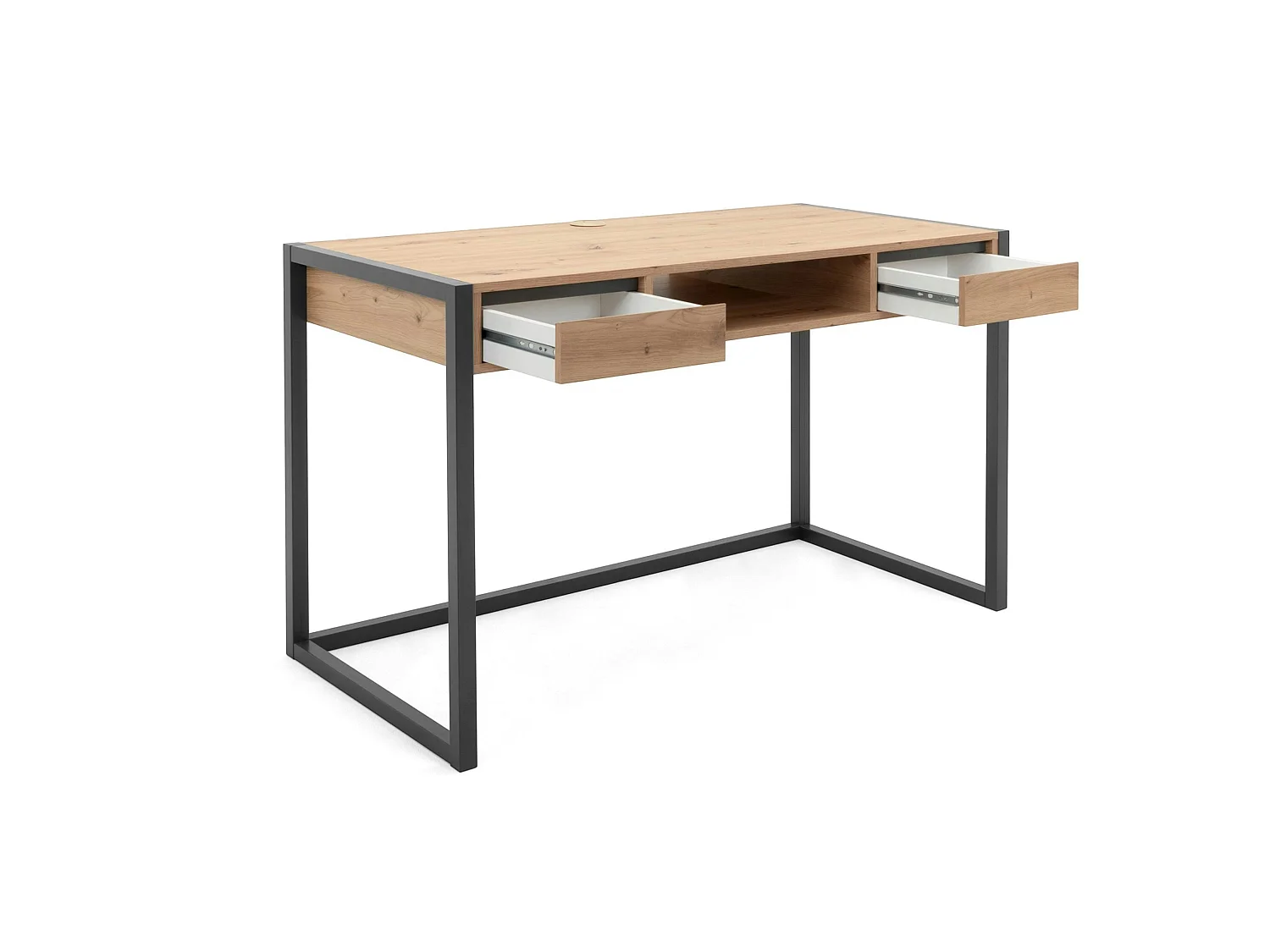 Bureau de chambre effet bois 2 tiroirs 1 niche ALVA