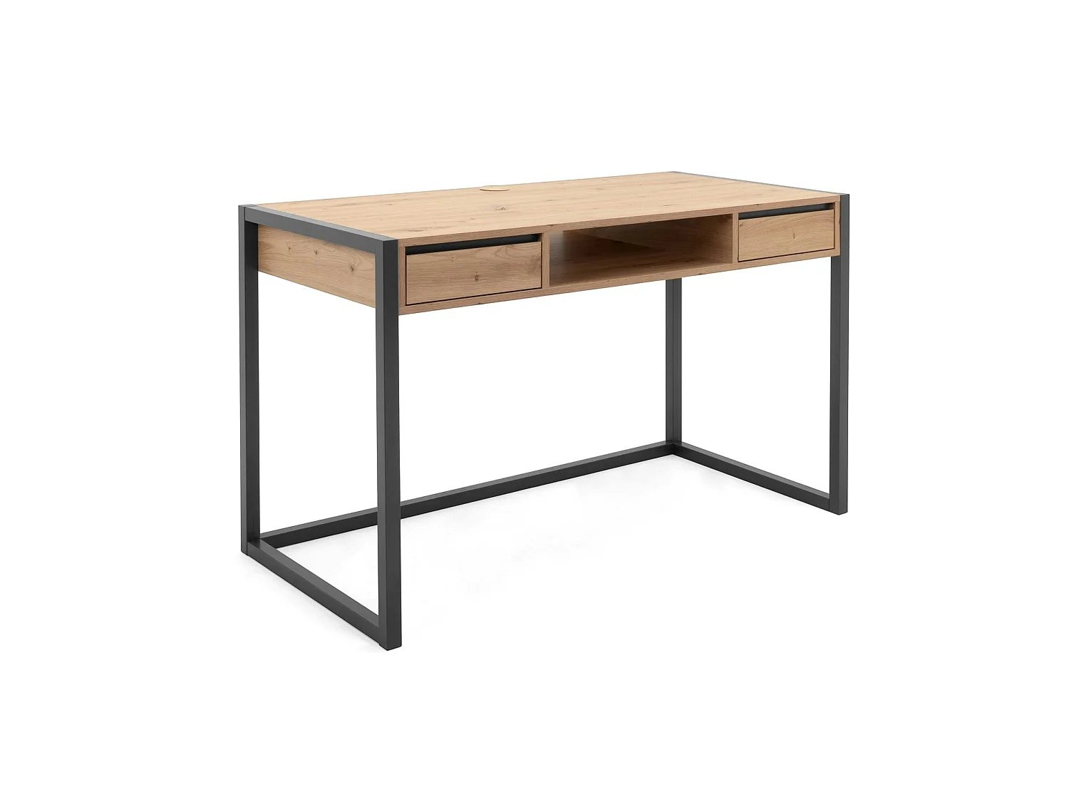 Bureau de chambre effet bois 2 tiroirs 1 niche ALVA