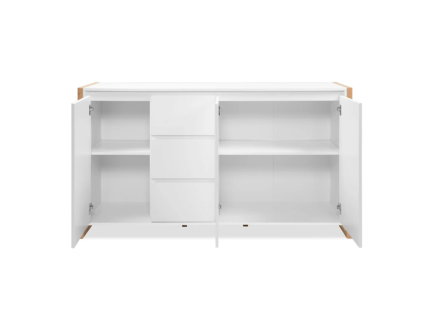 Buffet blanc 3 portes 3 tiroirs 160 cm ALVA