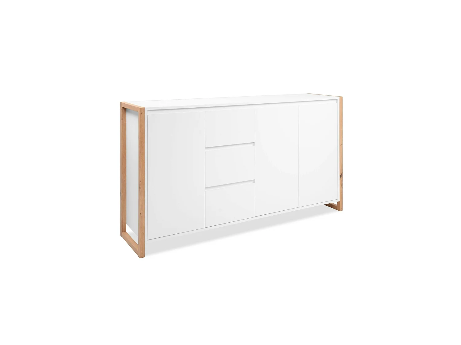 Buffet blanc 3 portes 3 tiroirs 160 cm ALVA