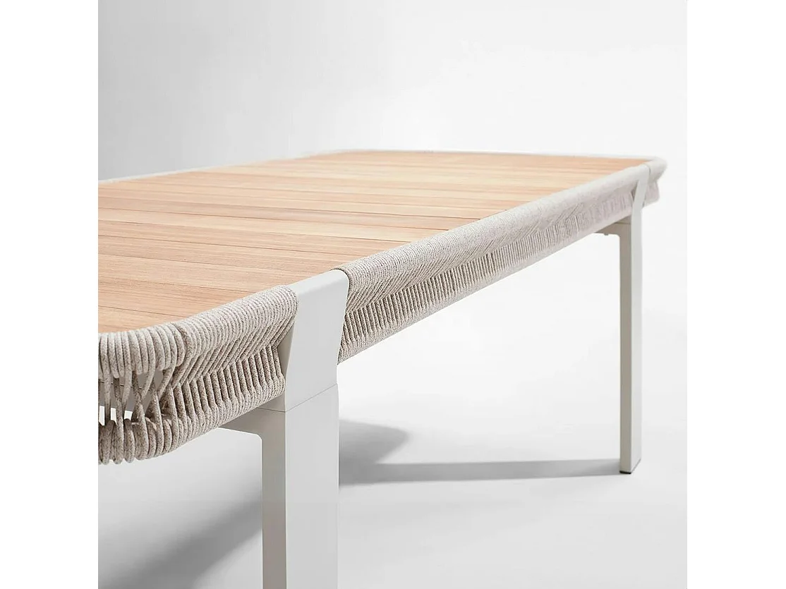 Salon de jardin 5 places, canapé d'angle + table basse BORROMEO