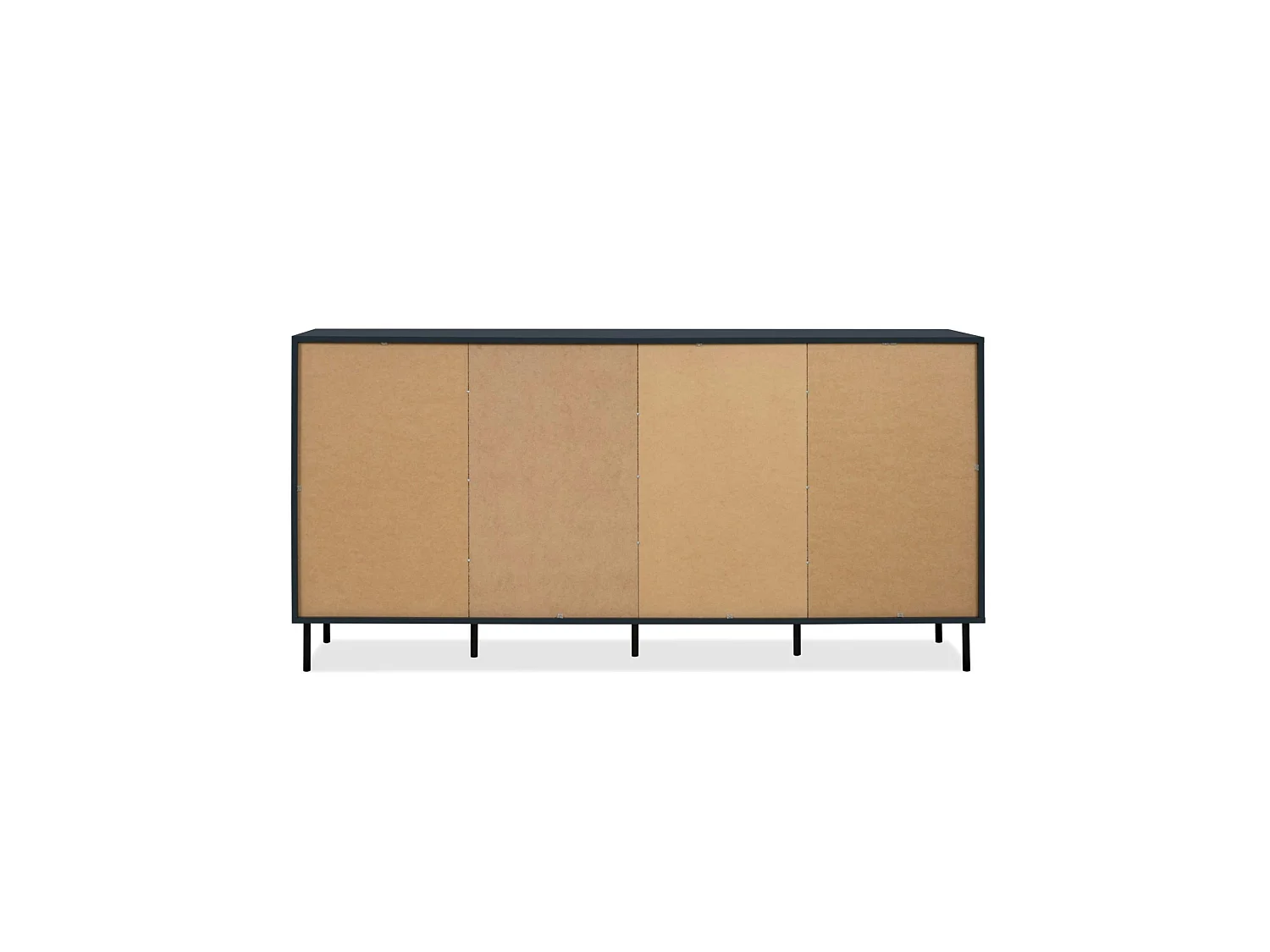 Buffet vitrine moderne bleu sombre 4 portes RAVEN