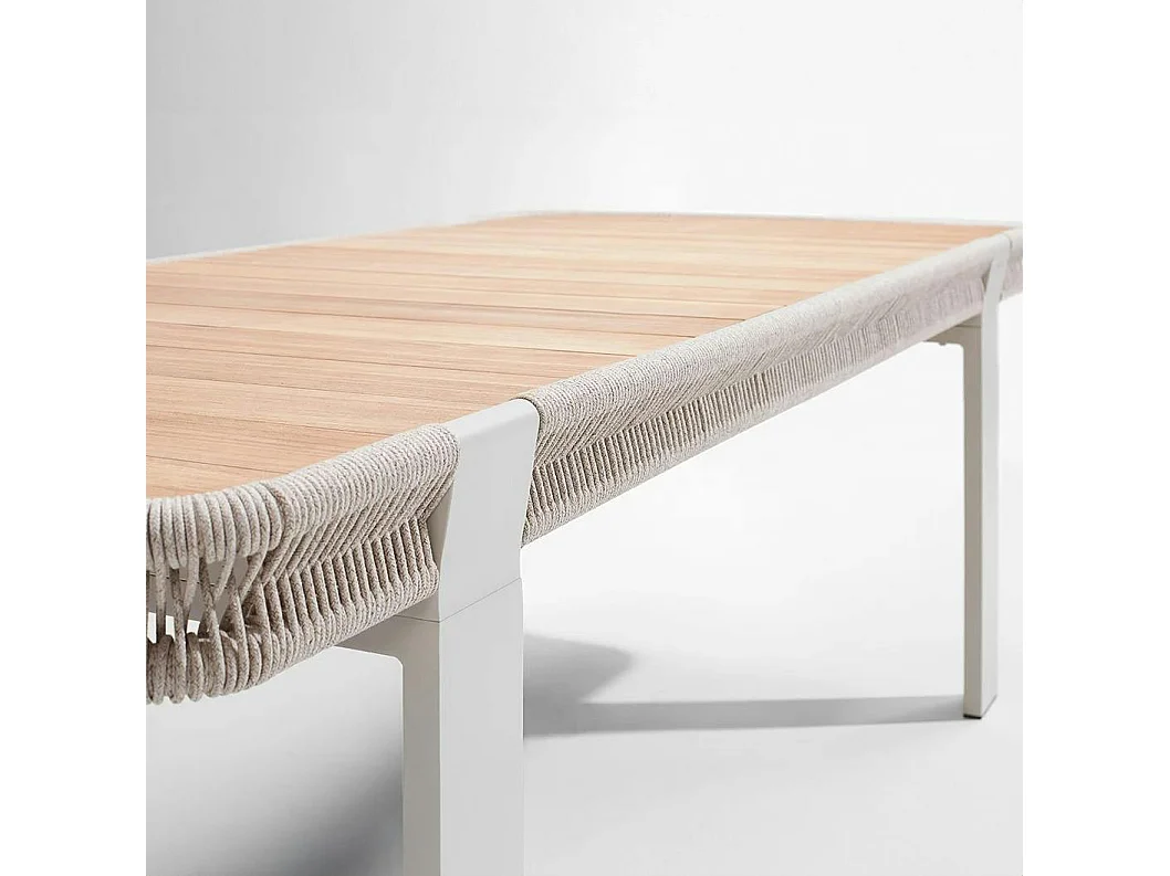 Table de jardin + 6 chaises en teck et aluminium BORROMEO