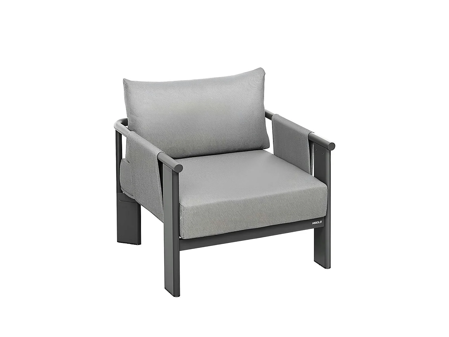 Salon de jardin 4 places en aluminium anthracite LIGO