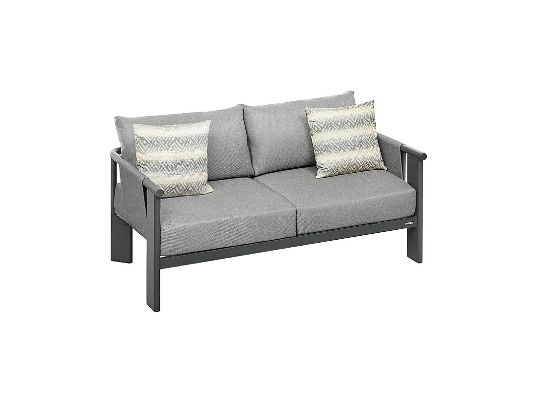 Salon de jardin 4 places en aluminium anthracite LIGO