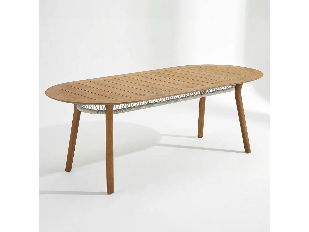 Table de jardin en teck + 6 fauteuils cordage VASCA