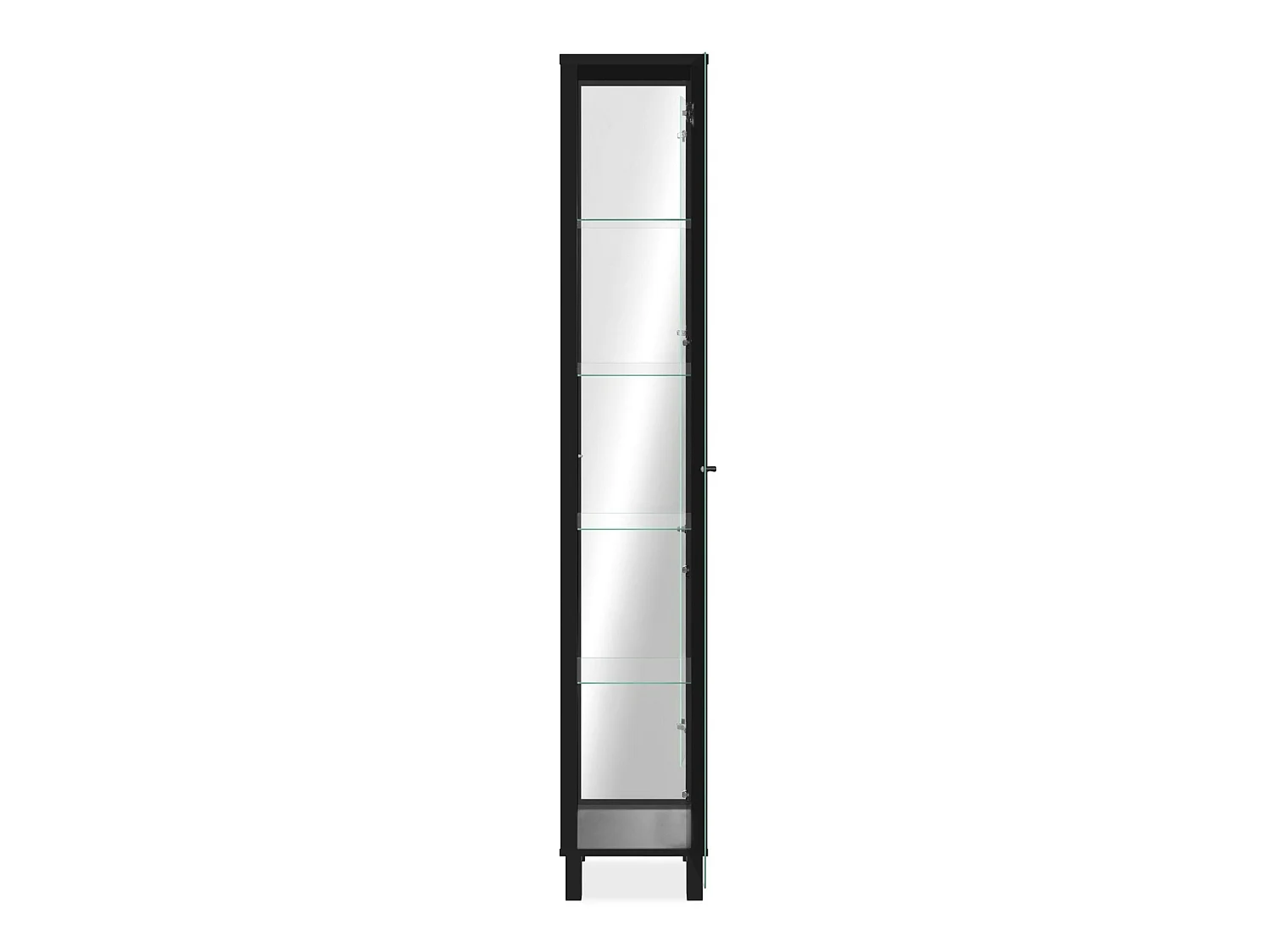 Colonne vitrine noire 5 niveaux 1 miroir RAVEN