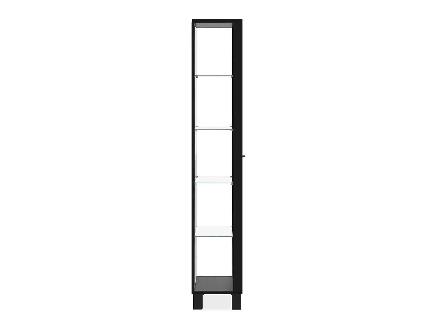 Colonne vitrine noire 5 niveaux 1 miroir RAVEN