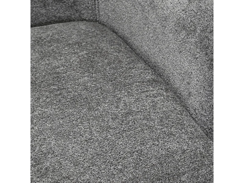 Fauteuil rotatif 360° en tissu doux gris avec repose-pied - EVA