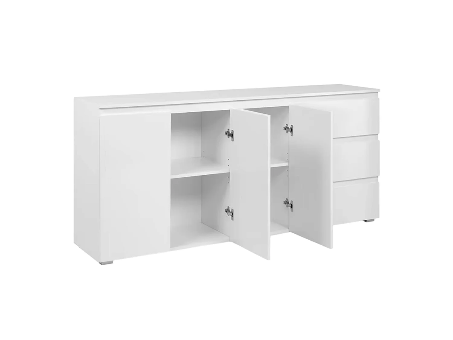 Buffet blanc moderne 3 portes 3 tiroirs ALVA