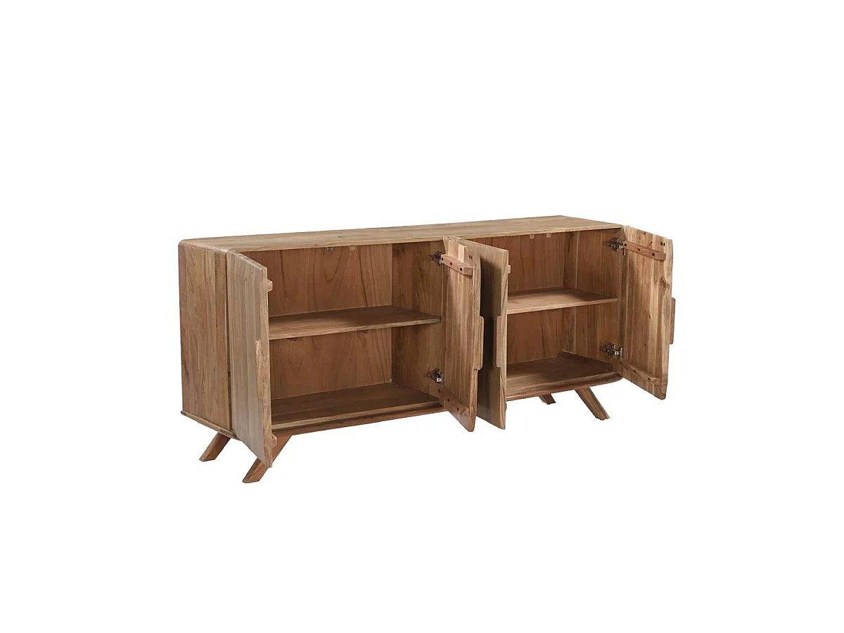 Meuble sous vasque 4 portes en bois d'acacia Vinnie