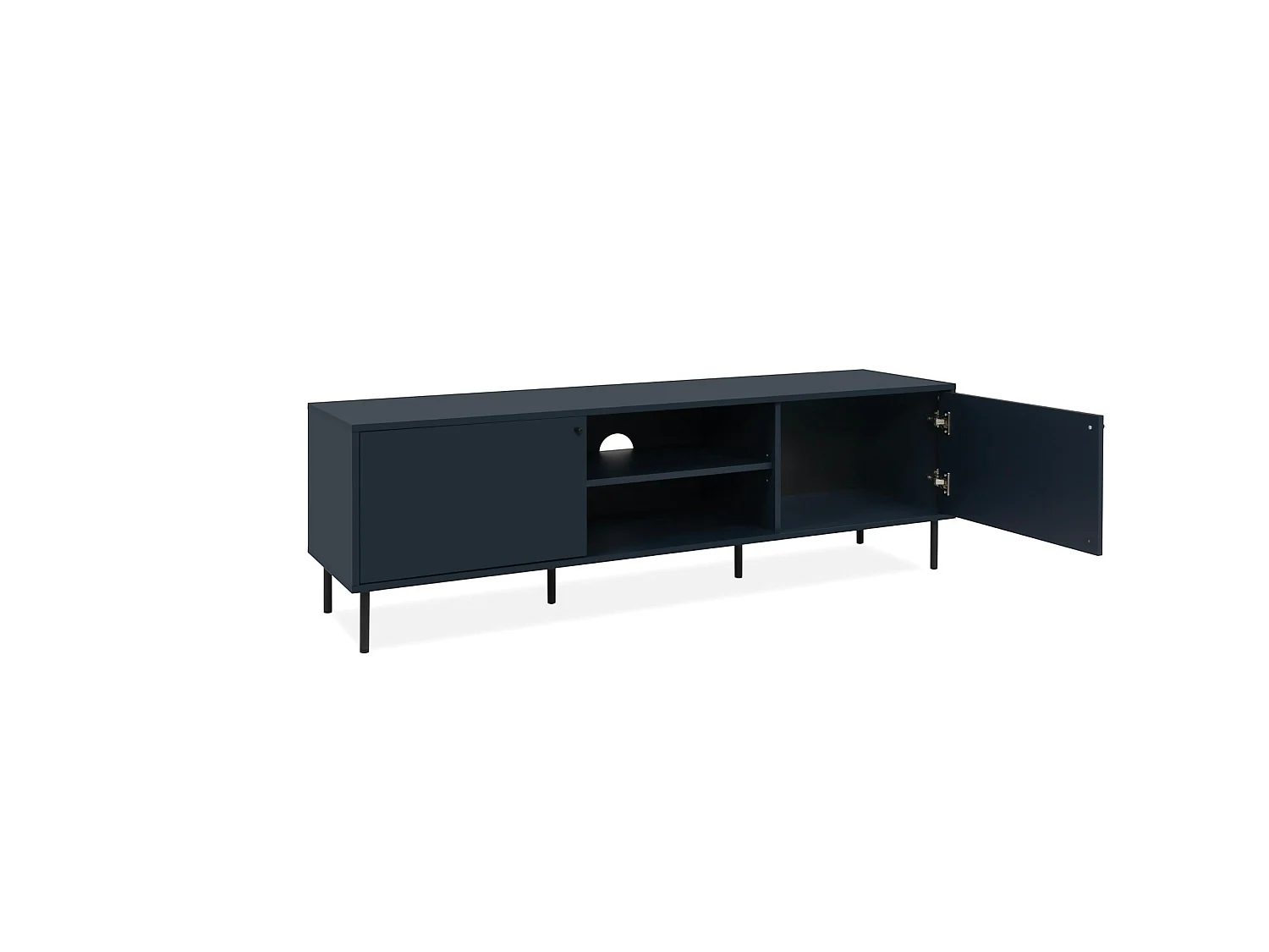 Meuble TV moderne bleu sombre 2 portes RAVEN