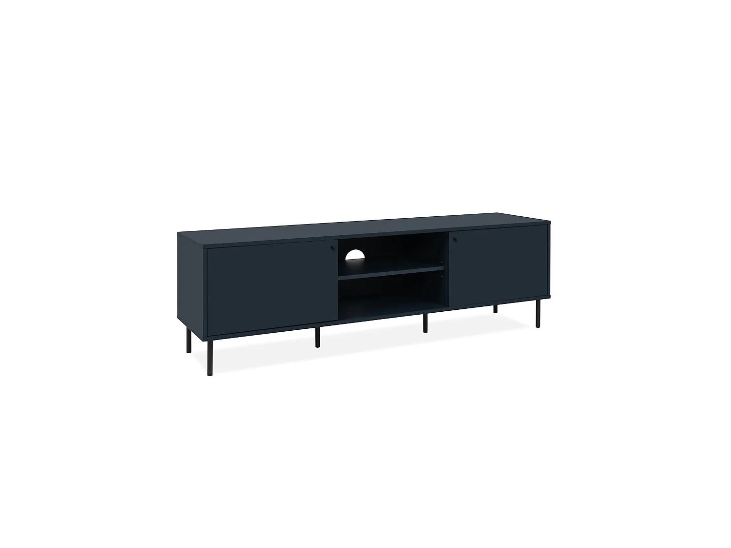 Meuble TV moderne bleu sombre 2 portes RAVEN