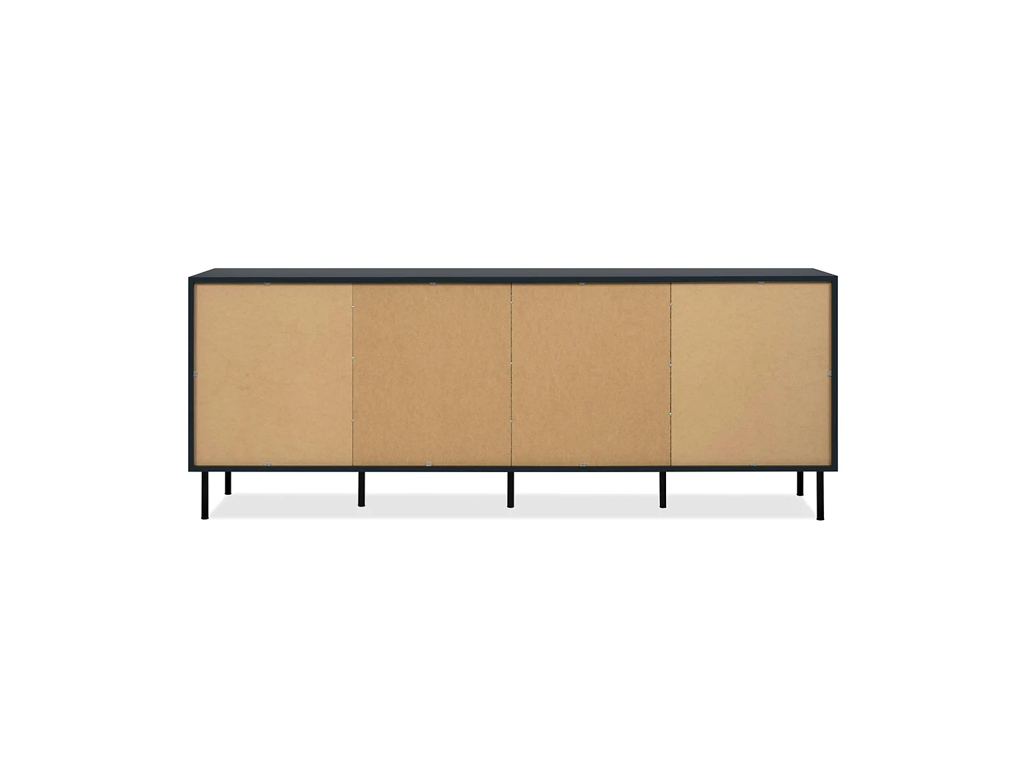 Buffet bas vitrine bleu sombre 4 portes RAVEN