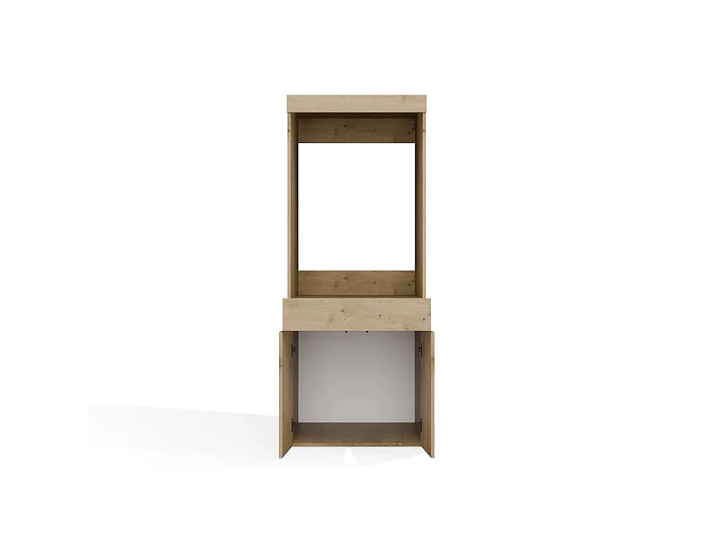 Meuble pour lave-linge ou sèche-linge avec tiroir en chêne - 64,2 x 64,2 x 162 cm