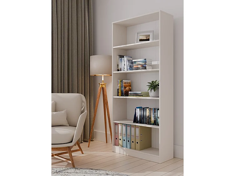 Boekenkast creme 80 cm breed  4 legplanken