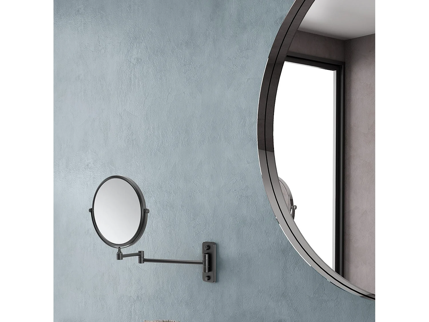 Miroir Grossissant Mural 3X Noir Mat | Gaia