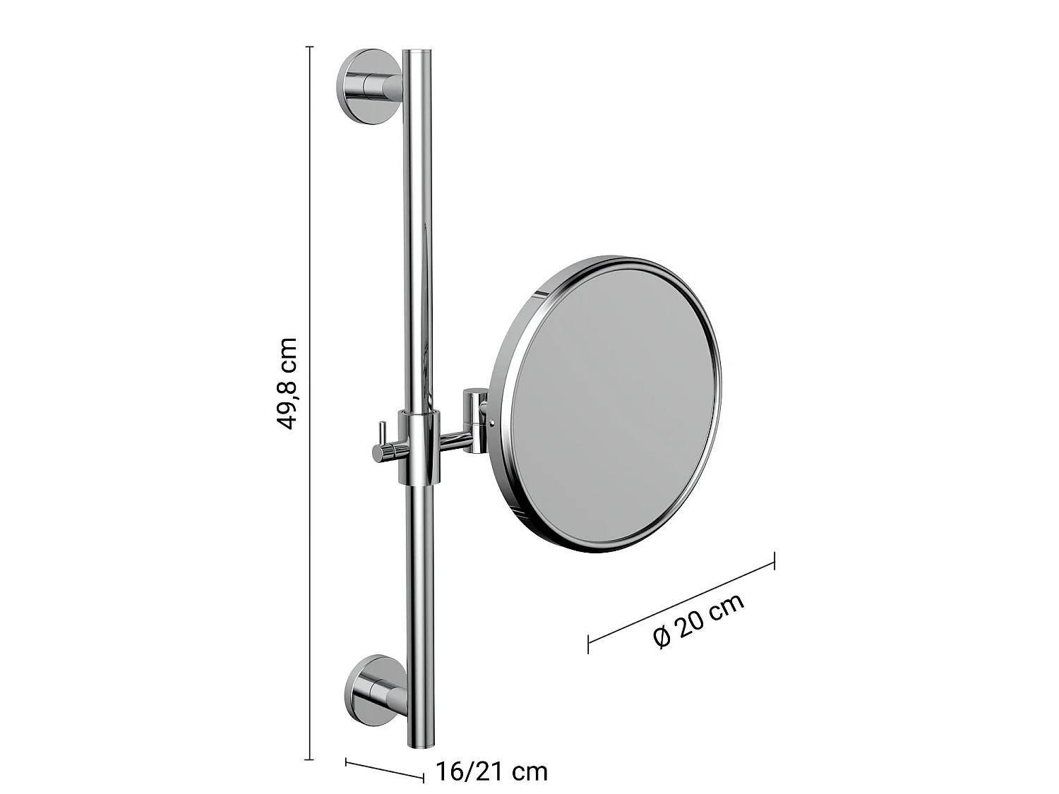 Miroir Grossissant Mural 3X En Acier Inoxydable Et Verre | Marcel