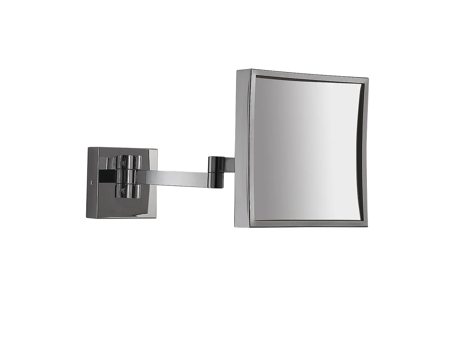 Miroir Grossissant Mural Carré 5X Chromé Avec Bras Extensible | Maya