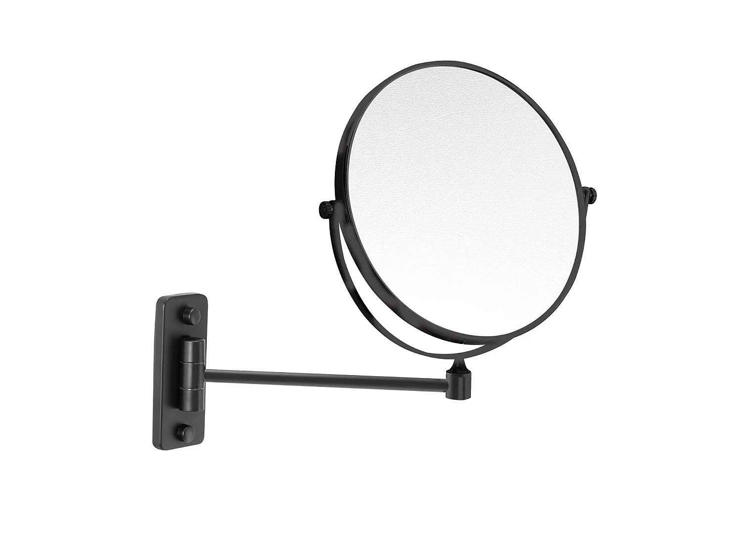Miroir Grossissant Mural 3X À Bras Simple Noir Mat | Mia