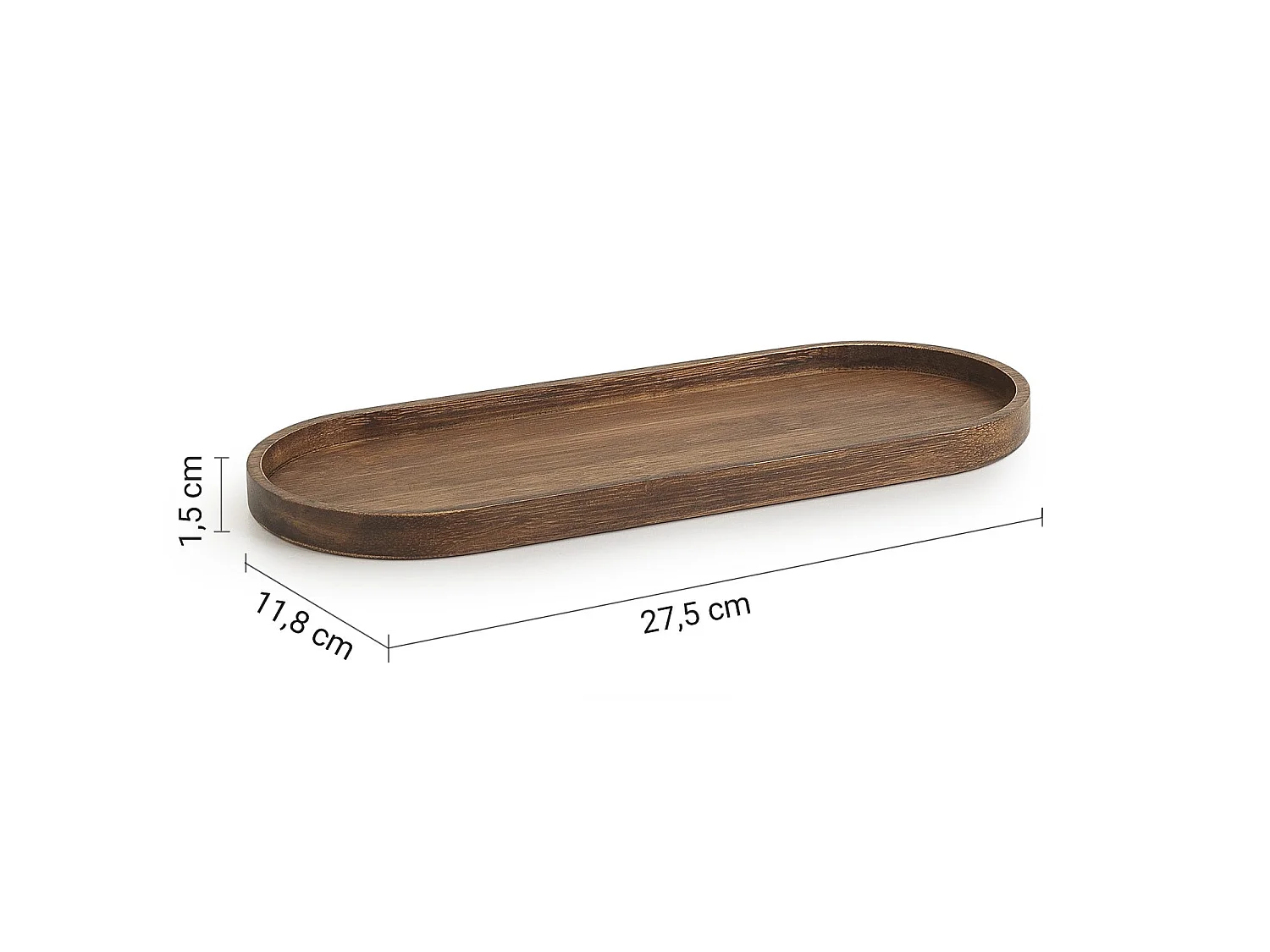 Plateau En Bambou Naturel Foncé Pour Salle De Bain | Tamerice