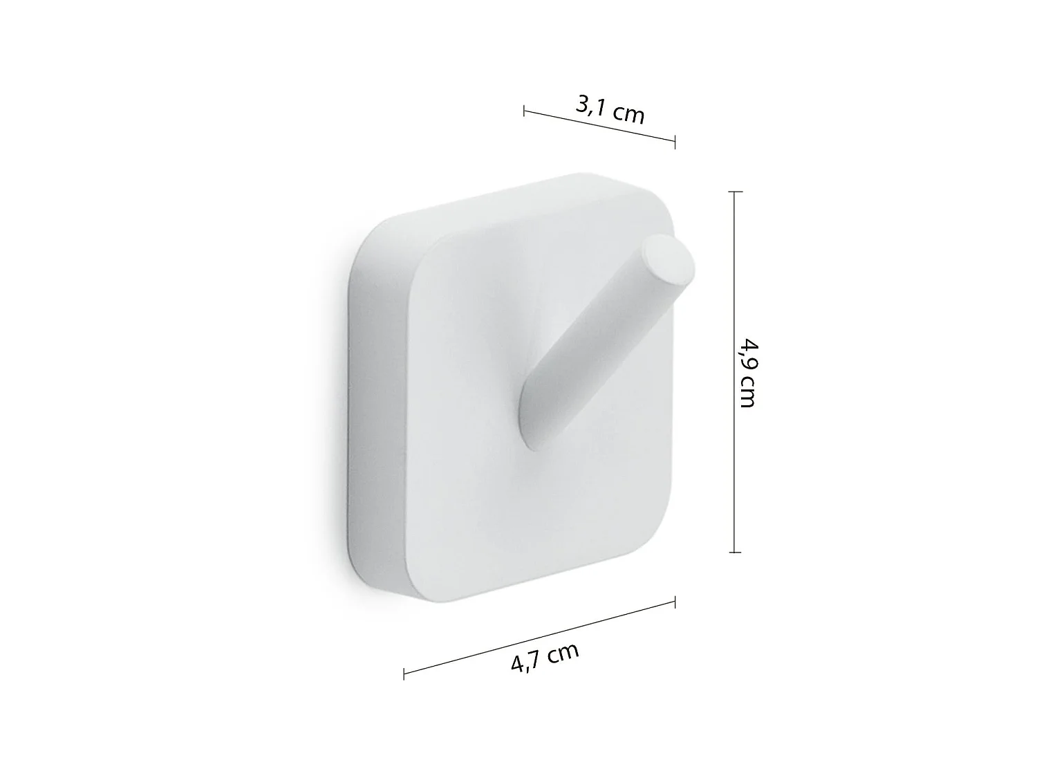 Lot De 2 Patères Salle De Bain Blanc Mat Fixation Vis Ou Adhésif | Tahiti
