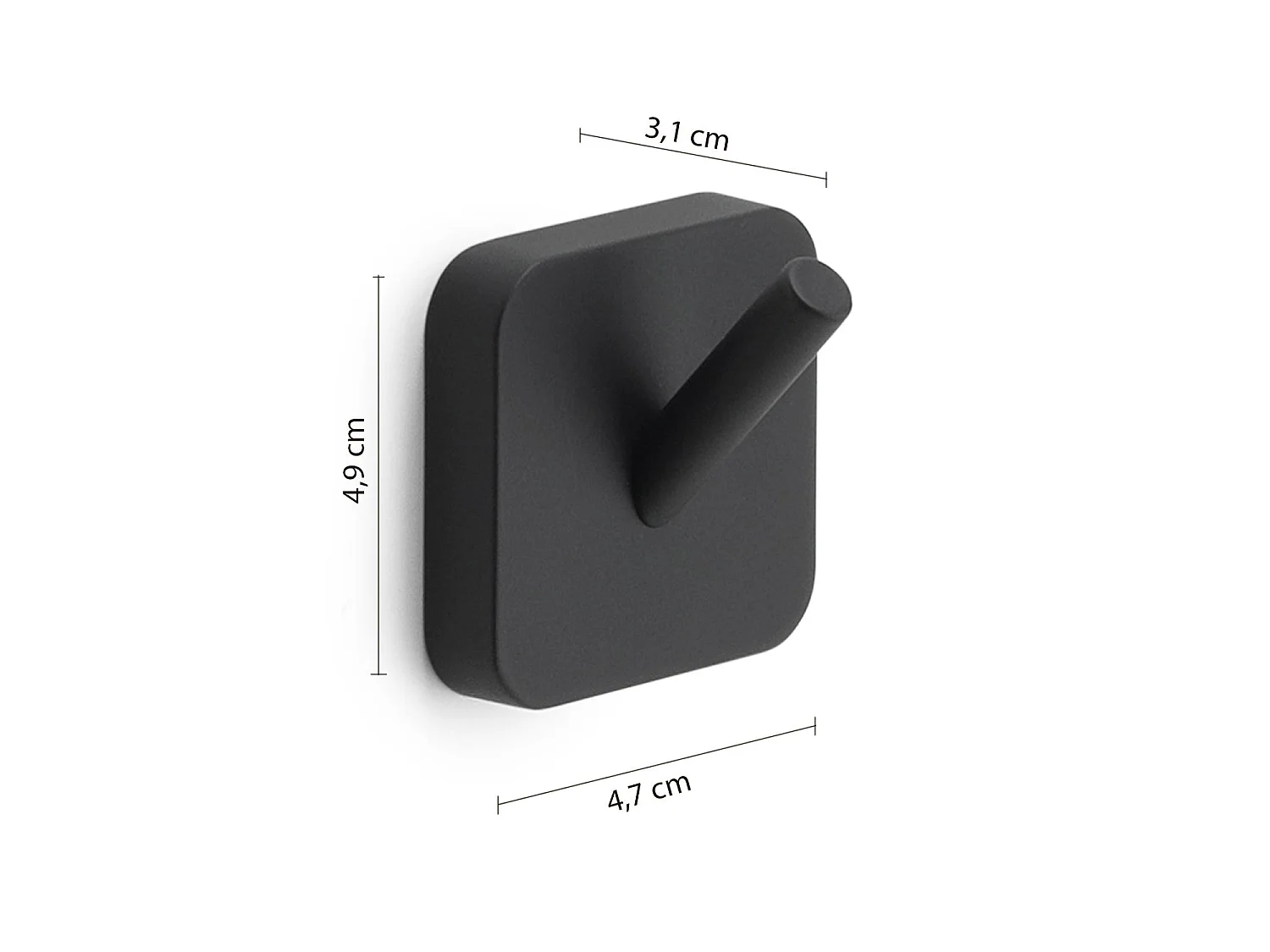Lot De 2 Patères Salle De Bain Noir Mat Fixation Vis Ou Adhésif | Tahiti