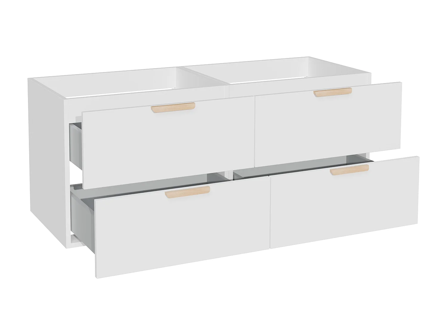 Meuble sous vasque suspendu – Blanc – L120 cm – AVORELI