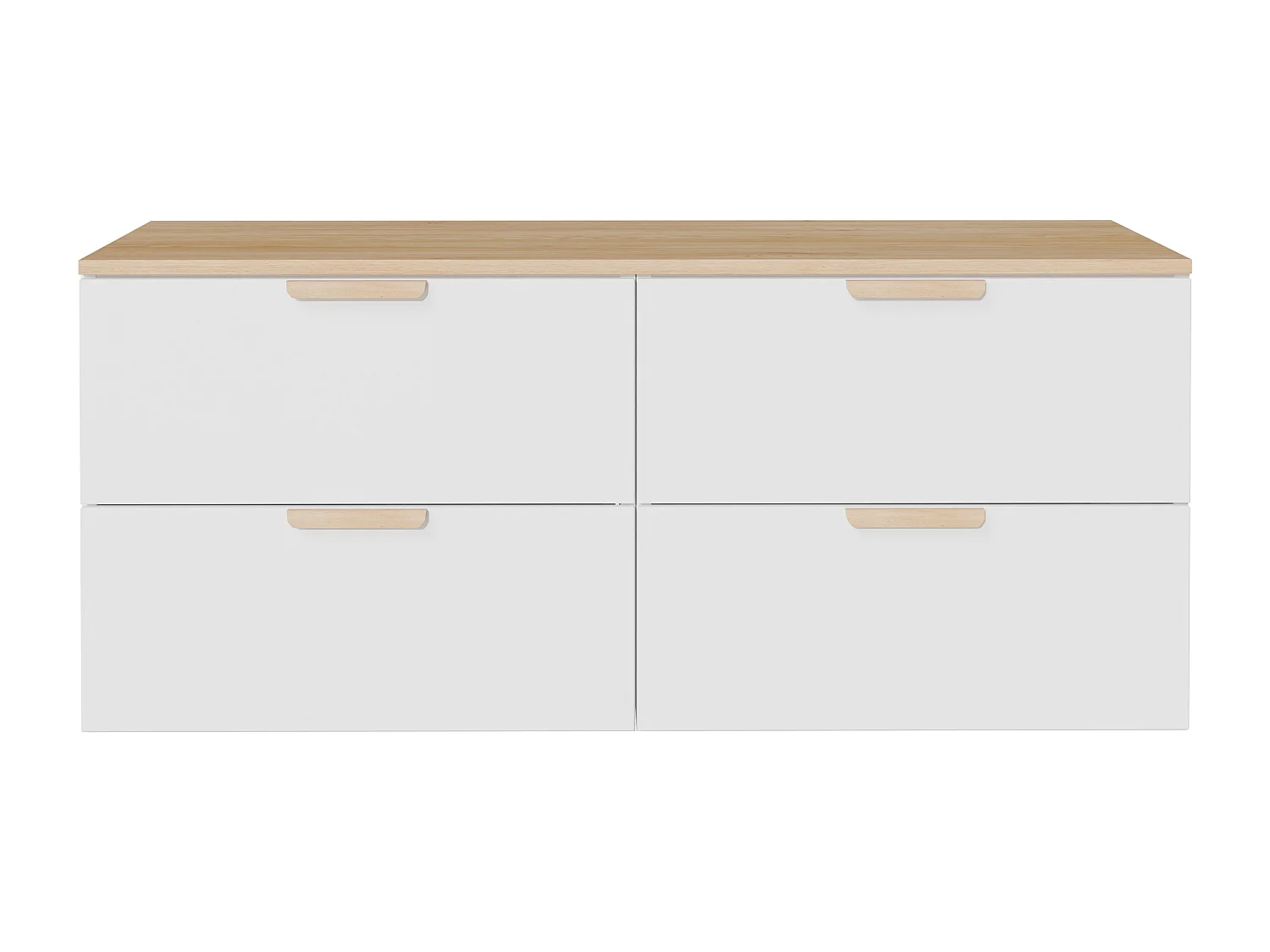Meuble sous vasque suspendu avec planche – Blanc – L120 cm – AVORELI