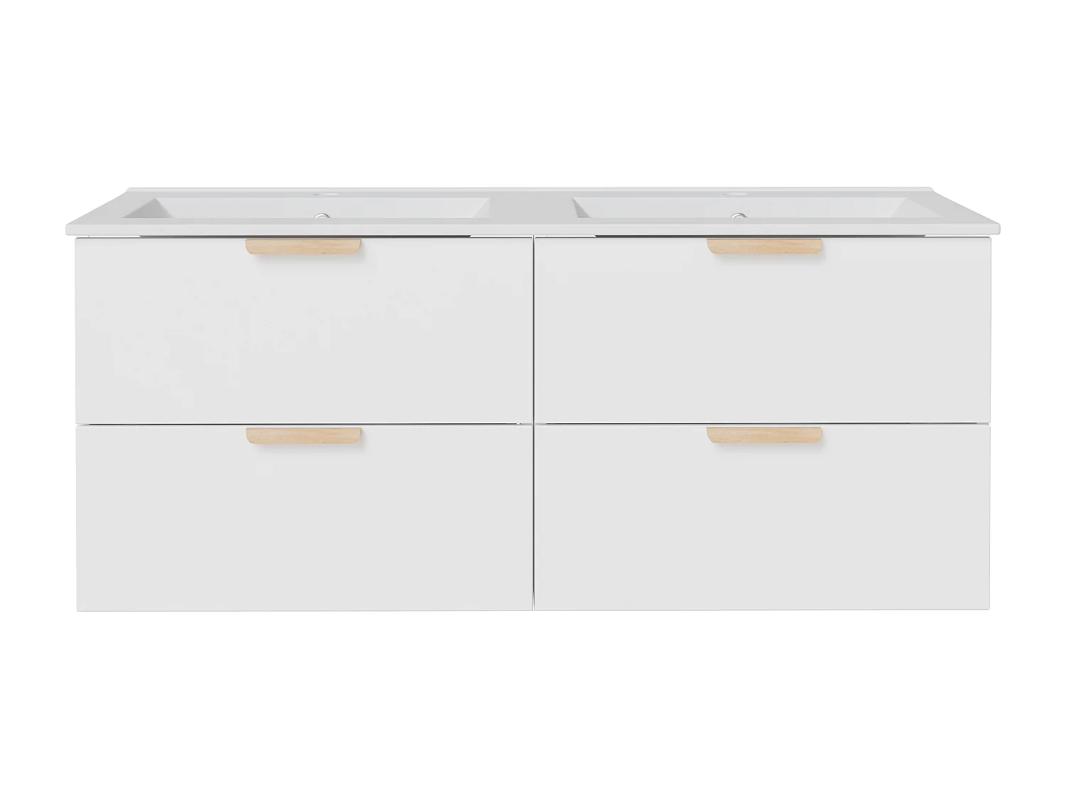 Meuble de salle de bain suspendu avec vasque à encastrer – Blanc – L120 cm – AVORELI