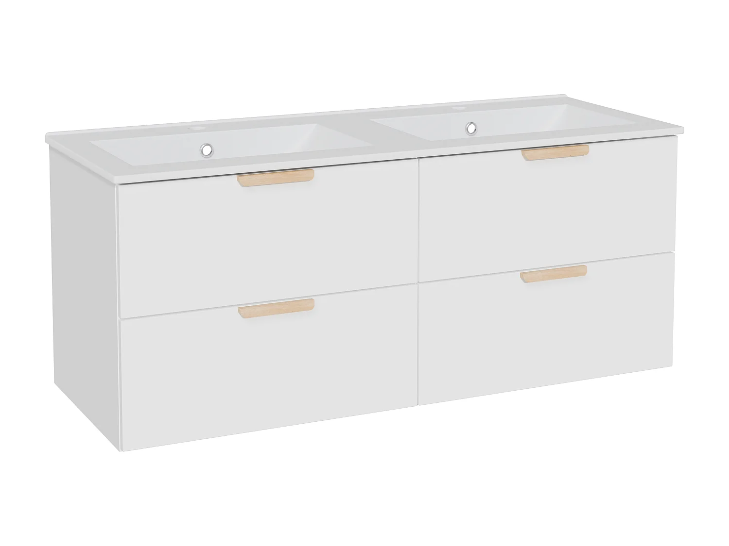 Meuble de salle de bain suspendu avec vasque à encastrer – Blanc – L120 cm – AVORELI