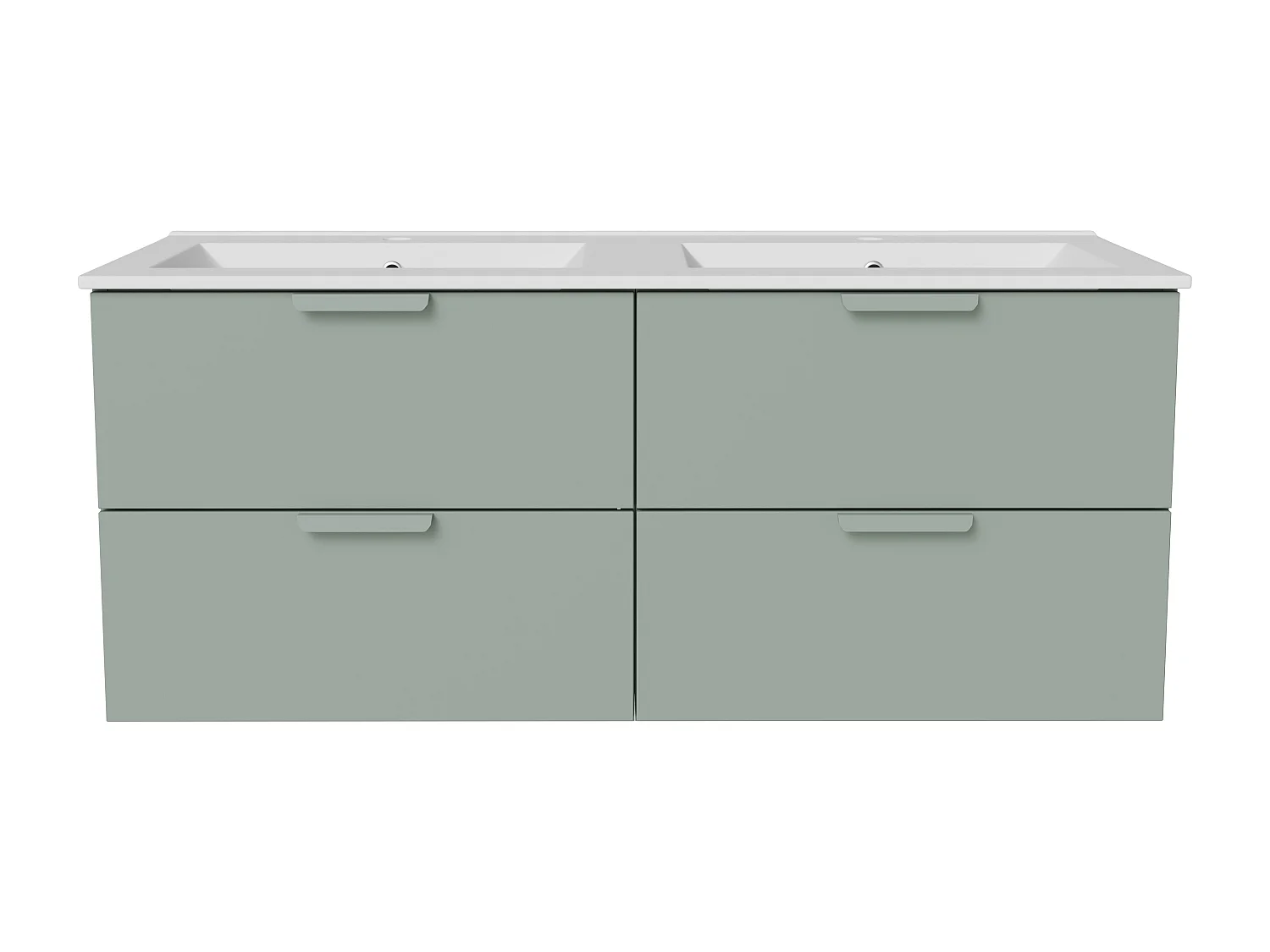 Meuble de salle de bain suspendu avec vasque à encastrer – Vert amande– L120 cm – AVORELI