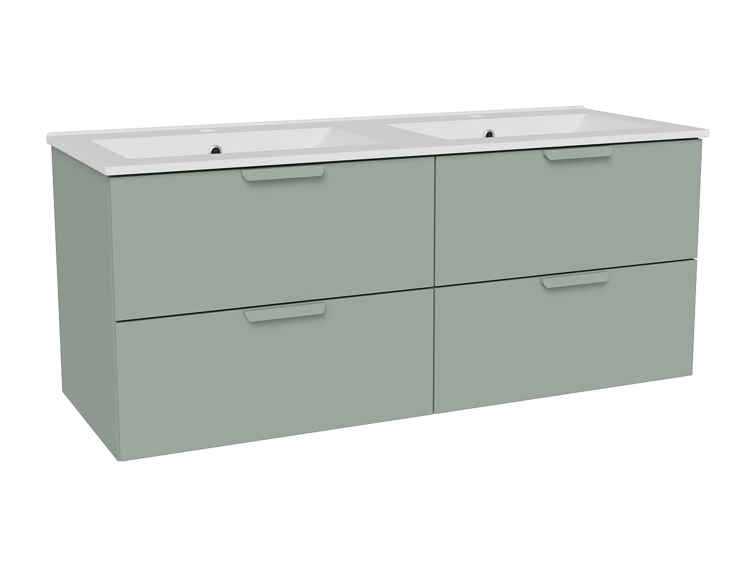 Meuble de salle de bain suspendu avec vasque à encastrer – Vert amande– L120 cm – AVORELI
