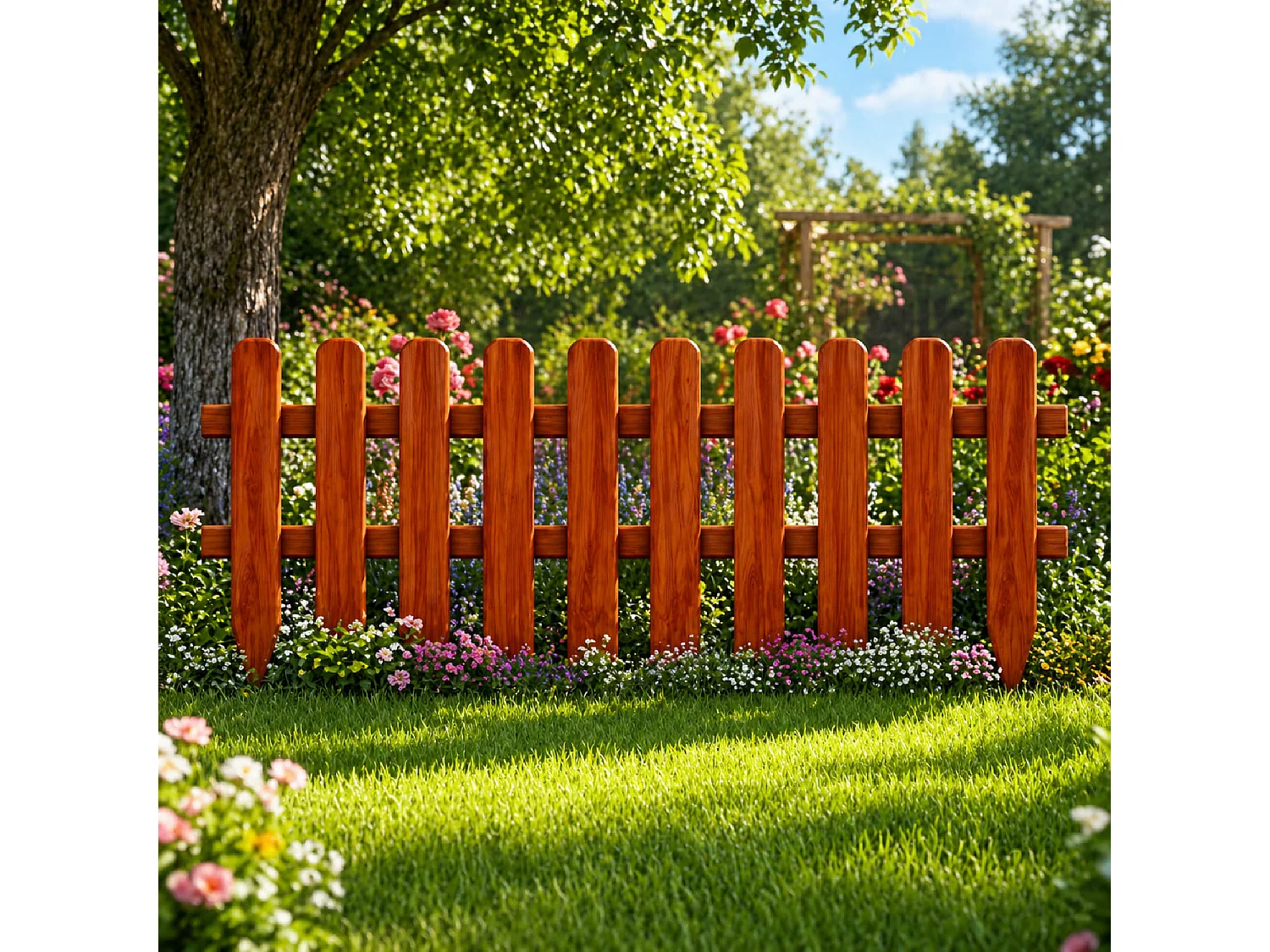 Staccionata In Legno Da Esterno Recinzione Per Terrazzo Giardino E Prato Barriera Decorativa Rustica Resistente 120 X 45 Cm Legno Scuro