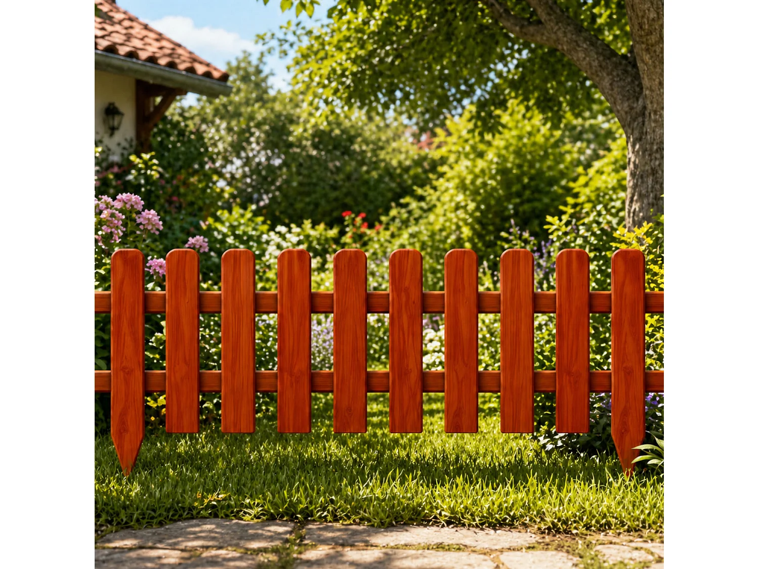 Staccionata In Legno Da Esterno Recinzione Per Terrazzo Giardino E Prato Barriera Decorativa Rustica Resistente 120 X 45 Cm Legno Scuro
