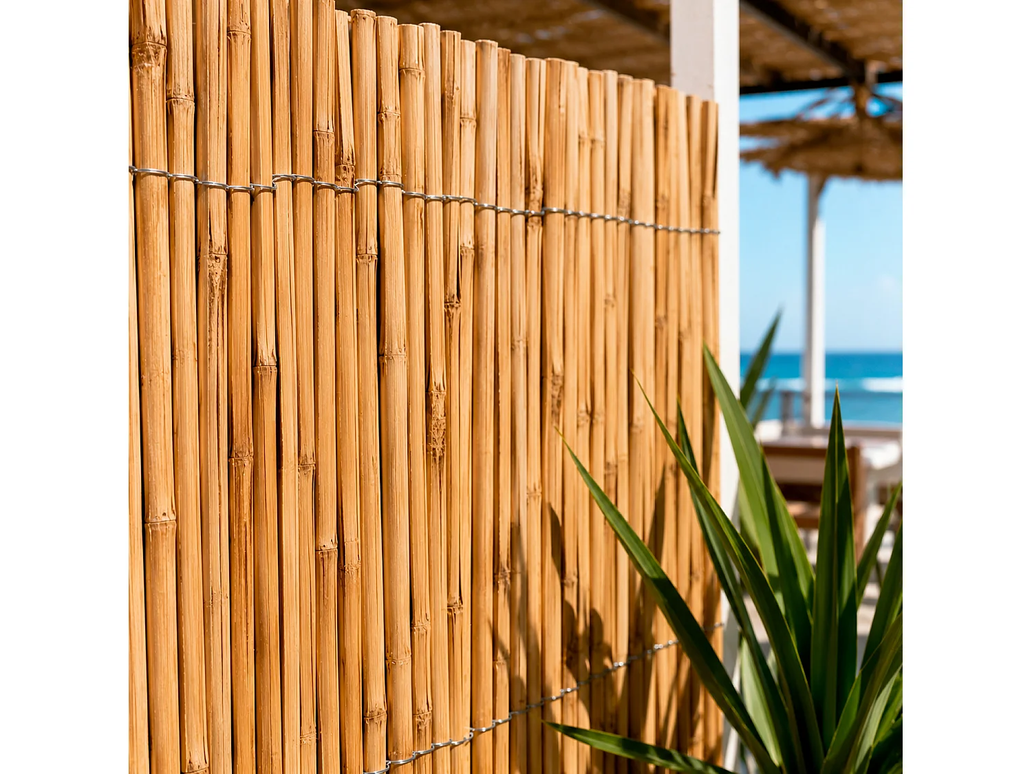 Frangivento In Bamboo Naturale Melbourne A Canna Spaccata Per Arredo Giardino Protezione Privacy Esterna Canniccio Resistente Legato Con Filo Di Ferro 2 X 3 Metri