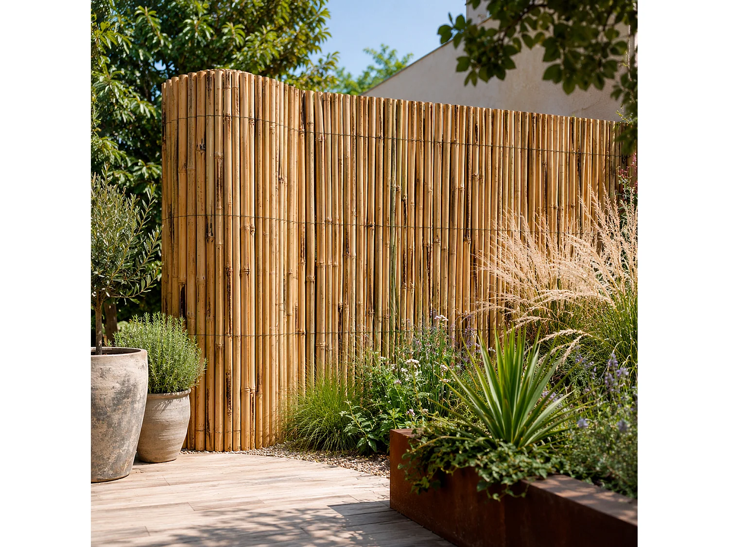 Arella In Bamboo Recinzione Ombreggiante E Schermatura Privacy Resistente Per Esterni Giardino Balcone Terrazzo Duratura E Decorativa 2.5 x 3 Metri