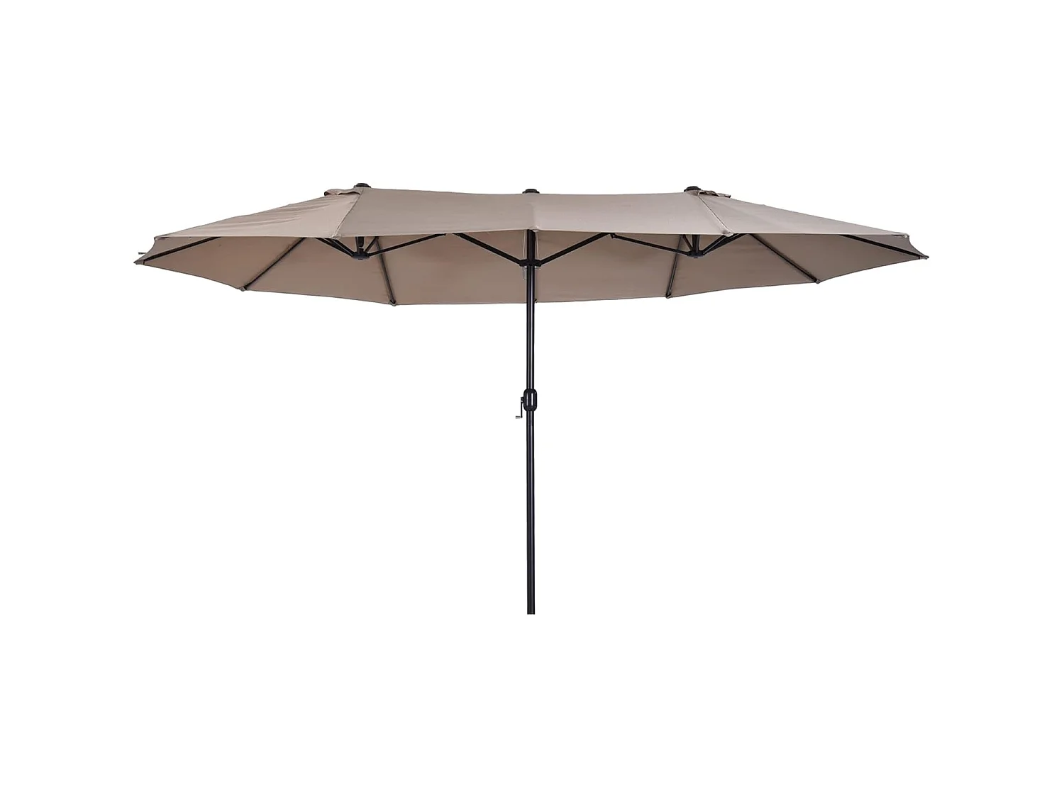 Ombrellone Doppio Da Giardino Parasole 4.6 x 2.4 M Per Esterno Piscina Terrazzo Con Palo In Acciaio E Tessuto In Poliestere Apertura A Manovella Colore Caffè
