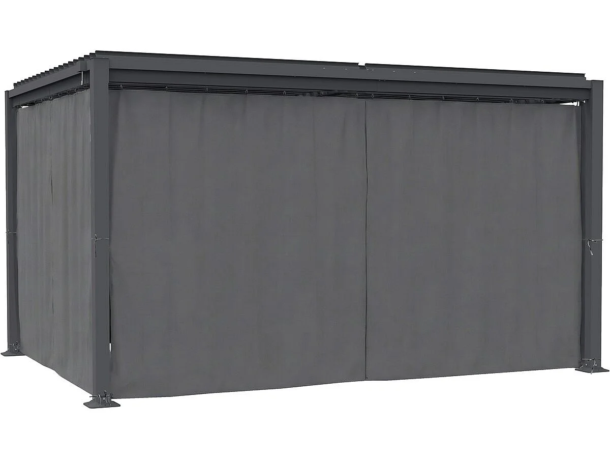 Tenda "Howard" + zanzariera per pergola bioclimatica - 3 x 4 m - Grigio