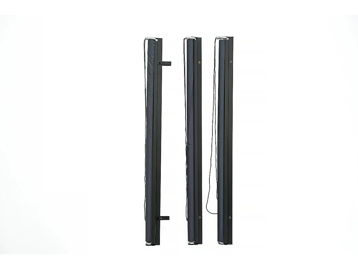 Pergola rolgordijn zonwering set 2 stuks - 124 x 225 cm - Grijs antraciet