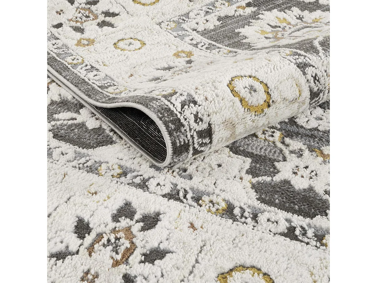 Tapis d'orient, motif oriental en relief, style authentique LYN51 OPALE
