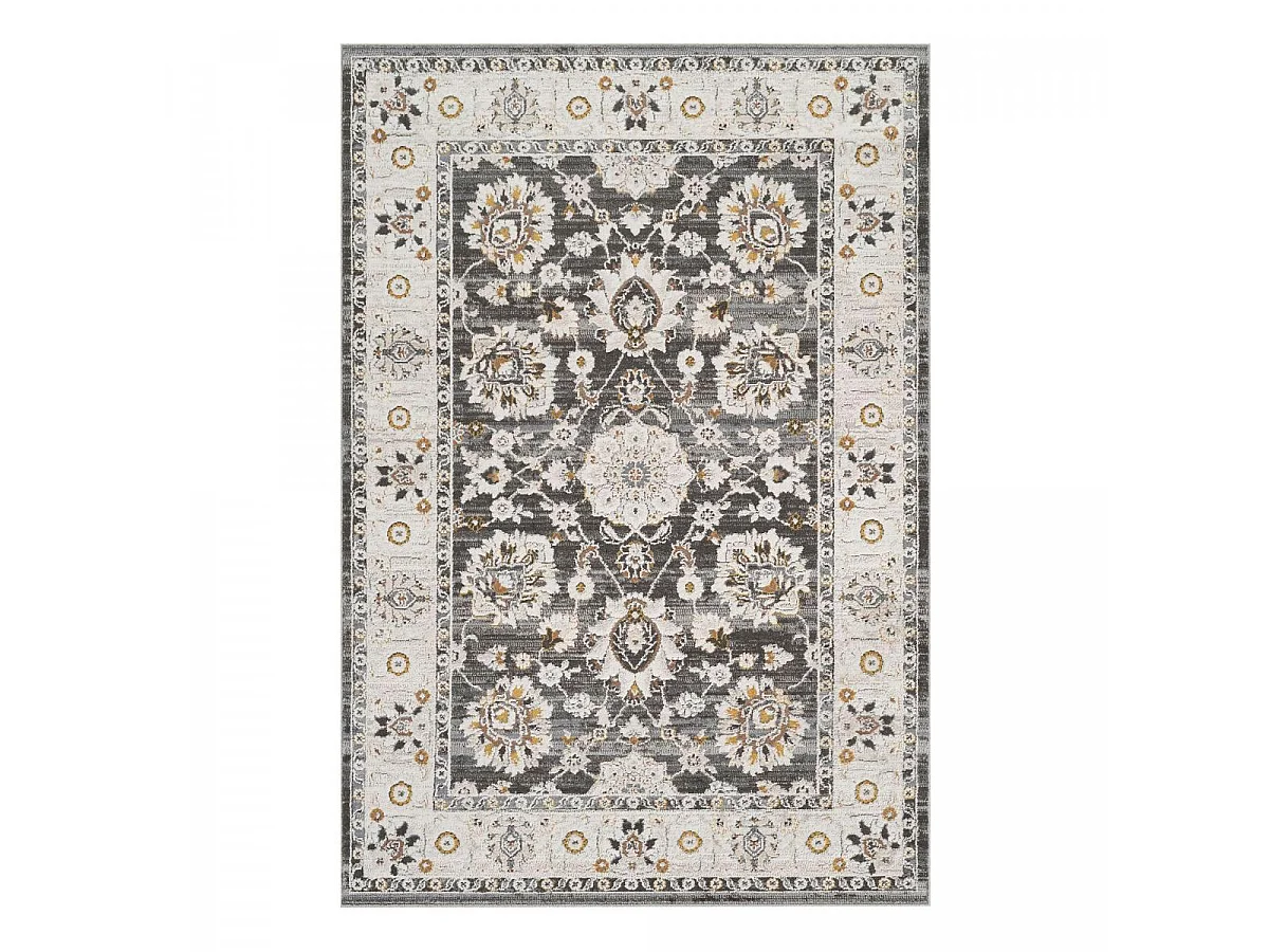 Tapis d'orient, motif oriental en relief, style authentique LYN51 OPALE