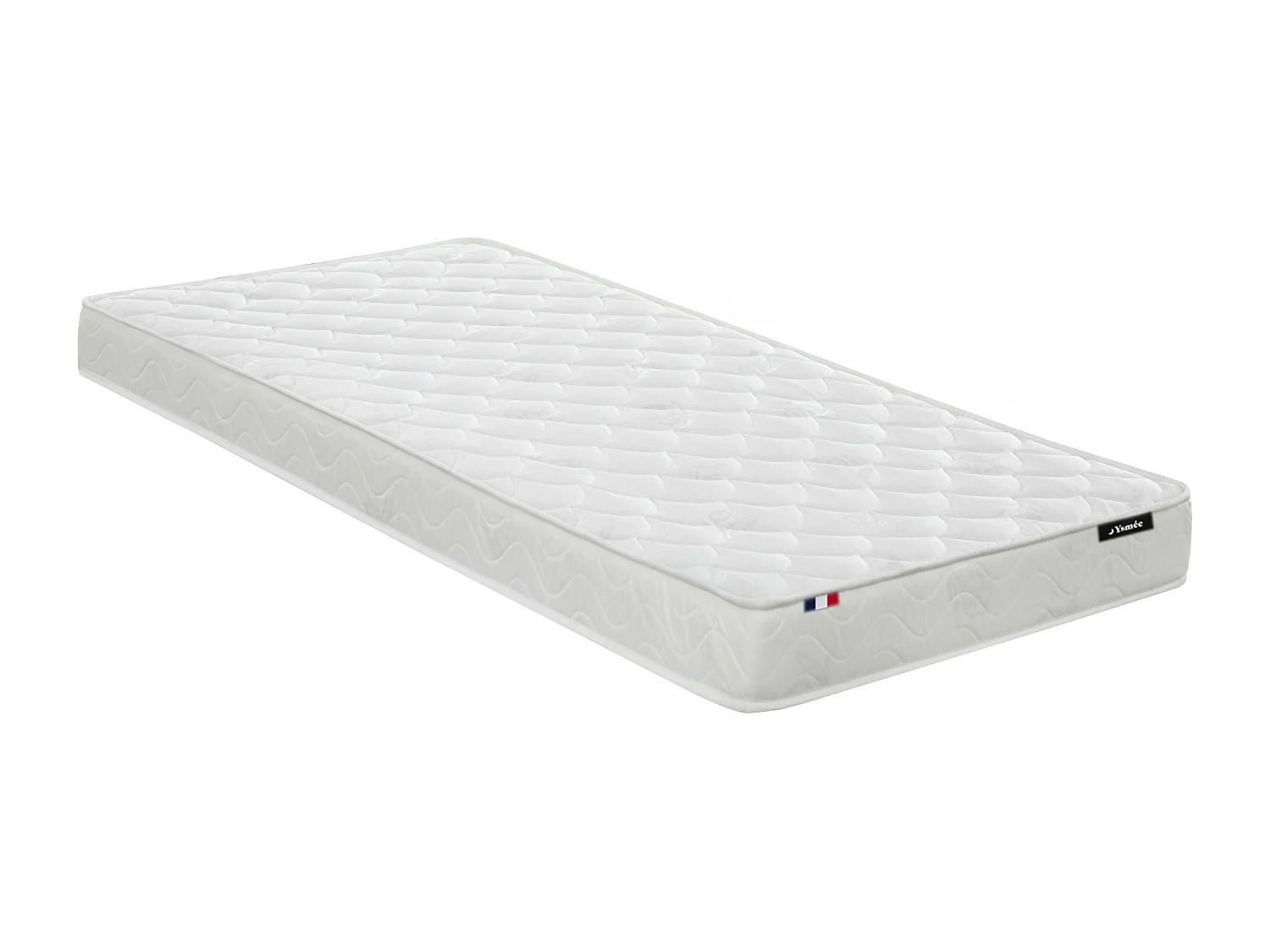 Lit coffre 90 x 190 cm - Velours côtelé - Marron + Matelas - LIRIMO