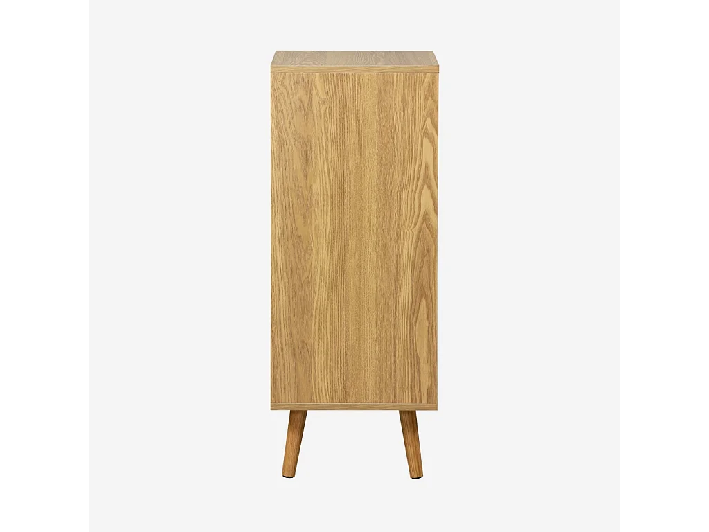 Meuble salle de bain vintage décor bois frêne 1 tiroir 1 porte - Nepal