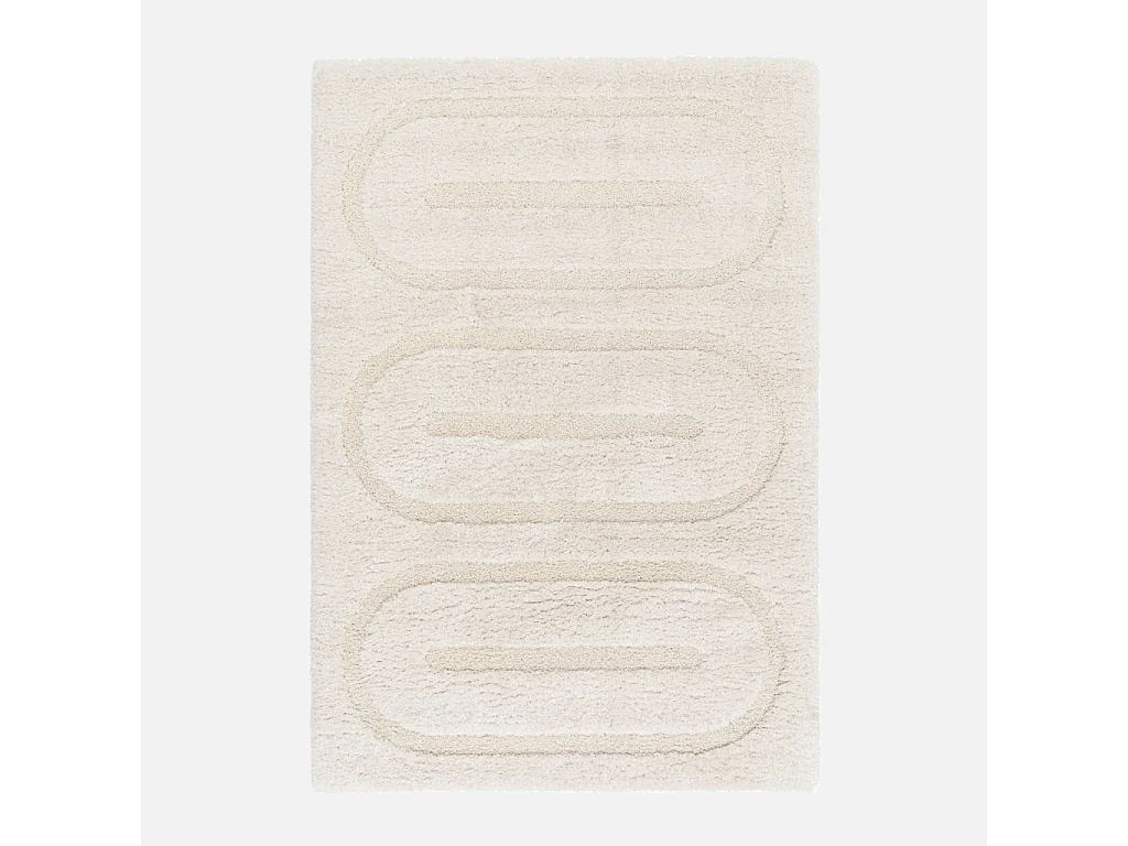 Alfombra interior con motivos geométricos crema
