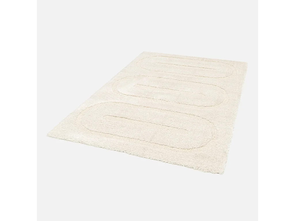 Alfombra interior con motivos geométricos crema
