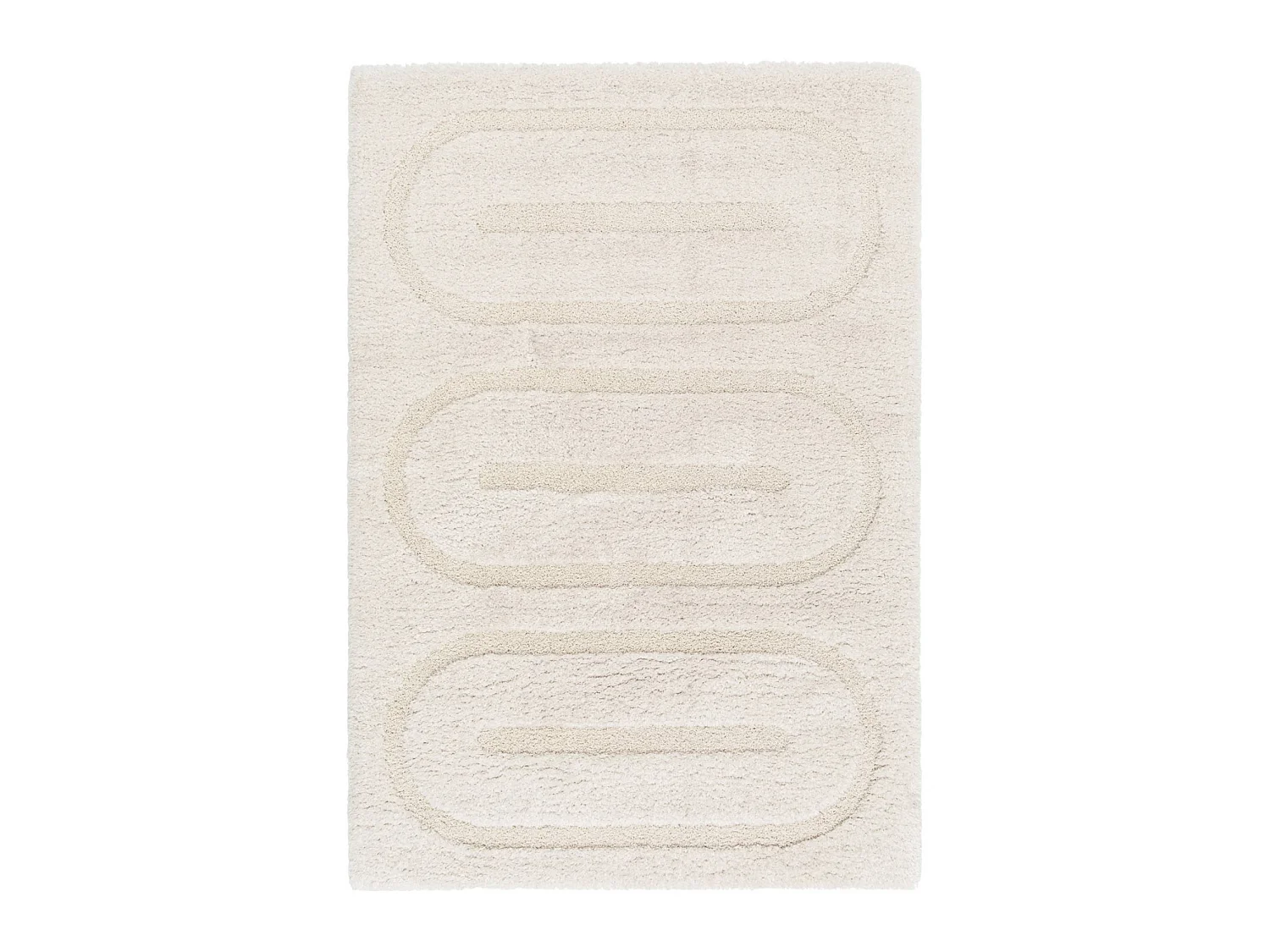 Alfombra interior con motivos geométricos crema