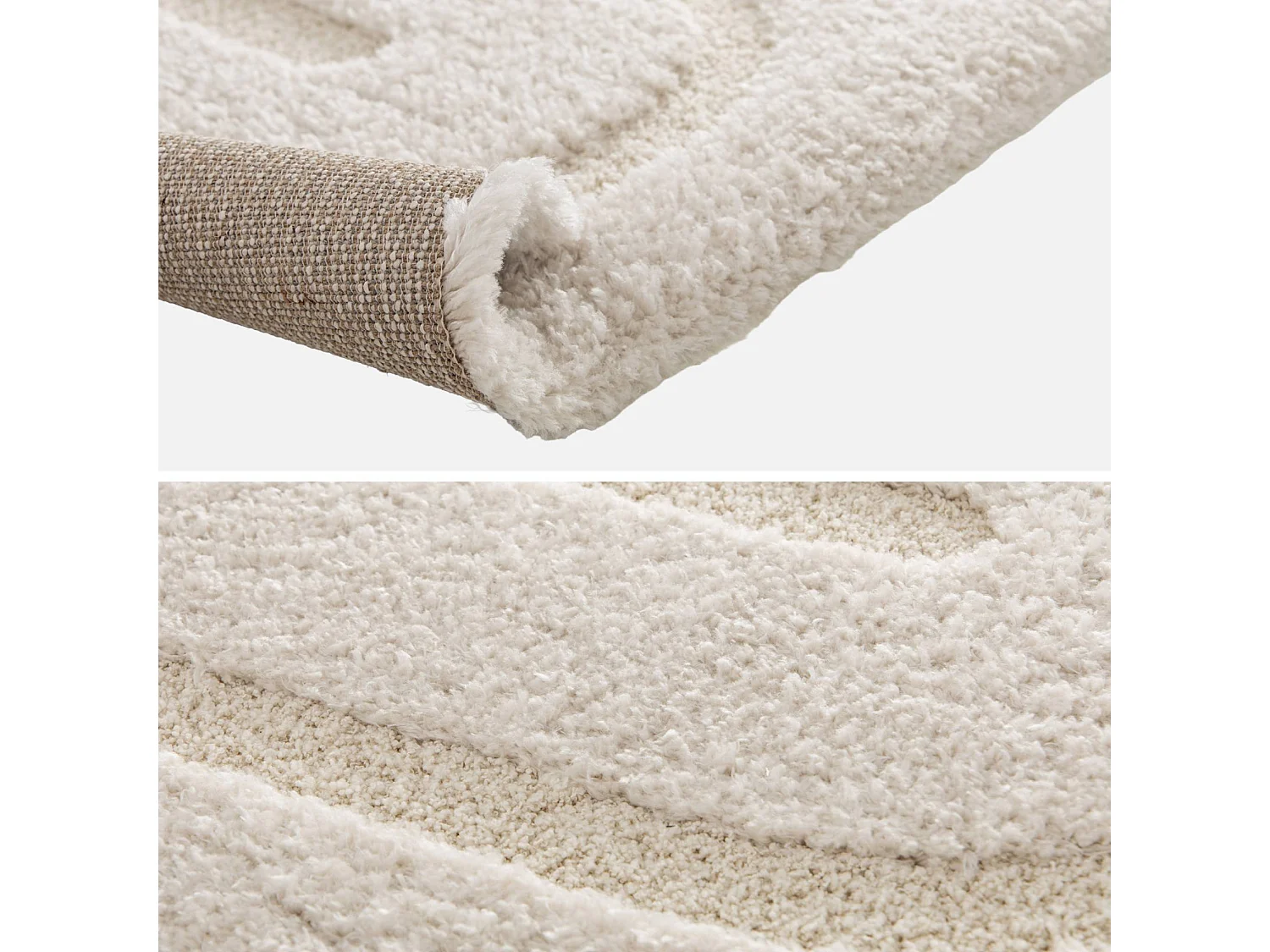 Tapis intérieur motifs géométriques crème 200x290cm - Mae