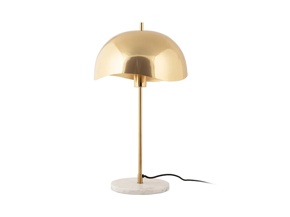 Waved Dome - Lampe à poser en métal et marbre - Or